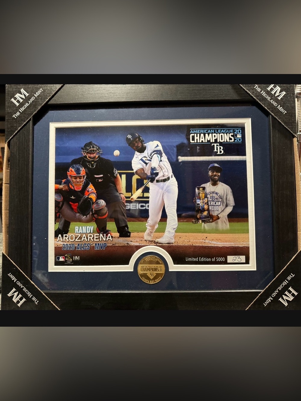 Randy Arozarena Framed Collectible #23 - Blue/White